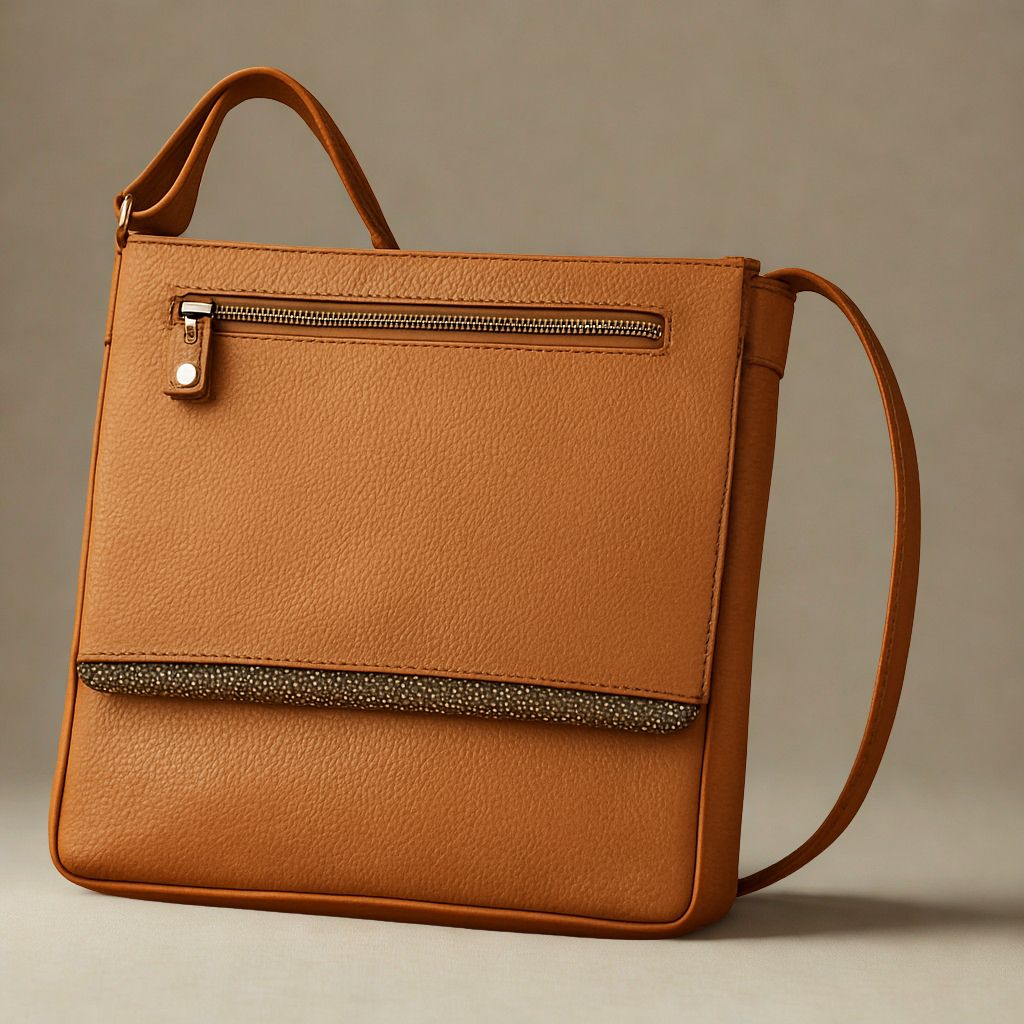 【日本製】姫路レザー(シュリンク牛革) 印伝ショルダーバッグ